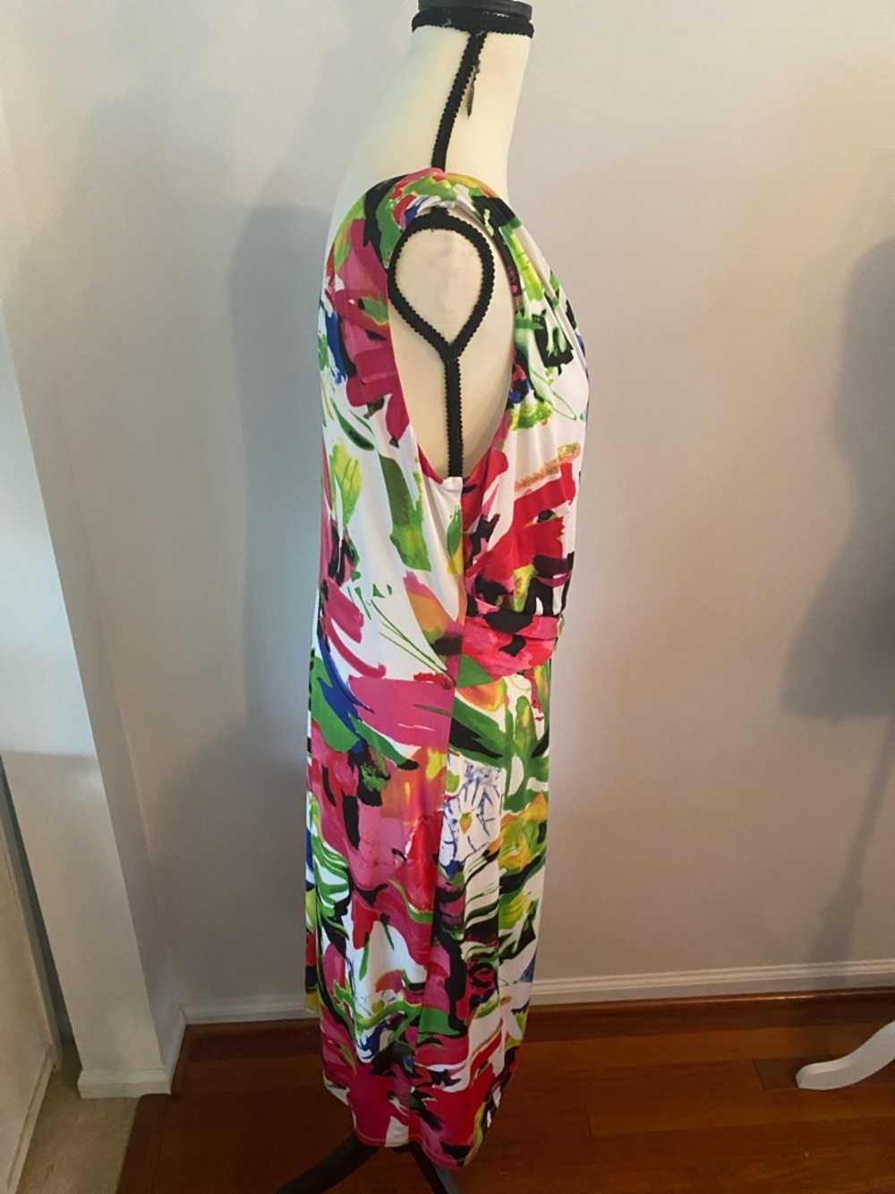 Ralph Lauren size 14W drap neckline colorful dress - Picture 5 of 9